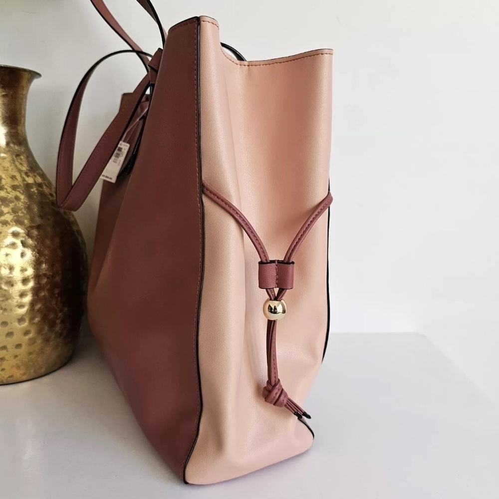 Victoria’s Secret Tote Bag Large Blush Mauve Shoulder Bag Work Tote Purse Travel - Picture 7 of 8